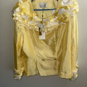 Giovanna Blazer Elegant Yellow Double-Breasted Women's Jacket